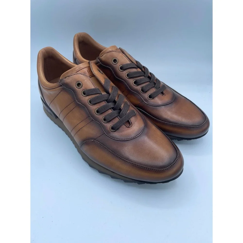 Mezlan Durban Tan‎ Leather Luxury Sneakers Made in Spain 20397 Mens 9.5M